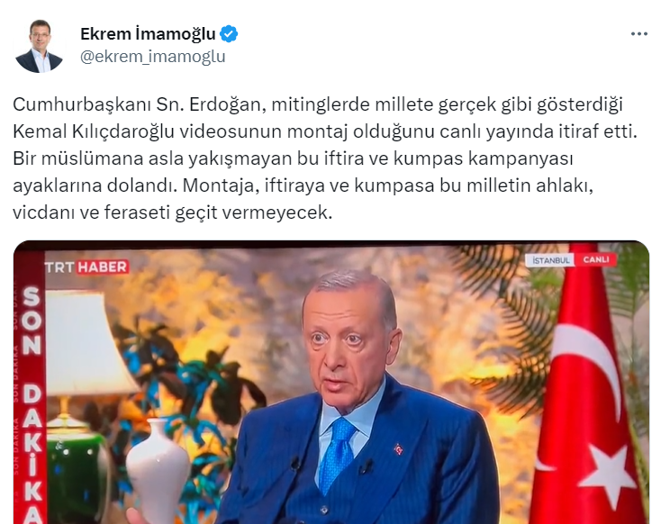 Erdoğan o videoları savundu: Montaj, şu, bu... Kılıçdaroğlu'ndan yanıt geldi: Sahtekar - Resim : 1