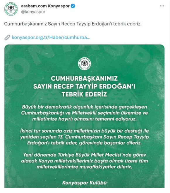 Kulüplerden Erdoğan'a tebrik mesajı - Resim : 11