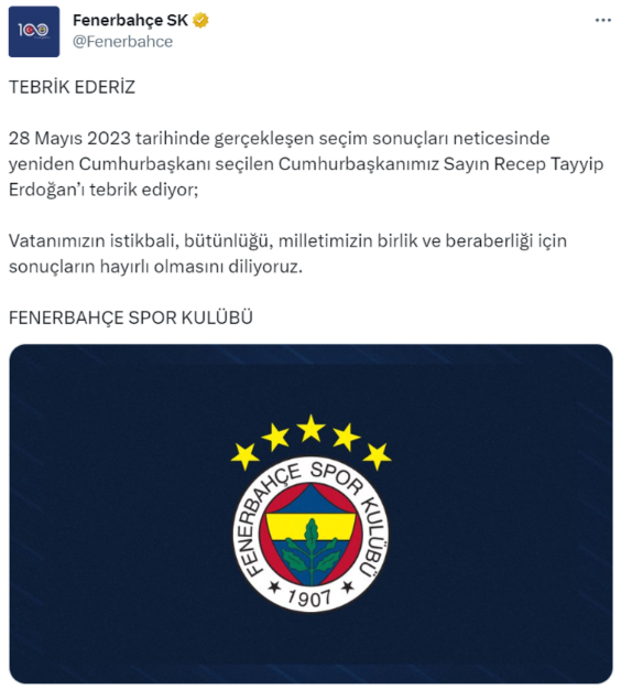 Kulüplerden Erdoğan'a tebrik mesajı - Resim : 6