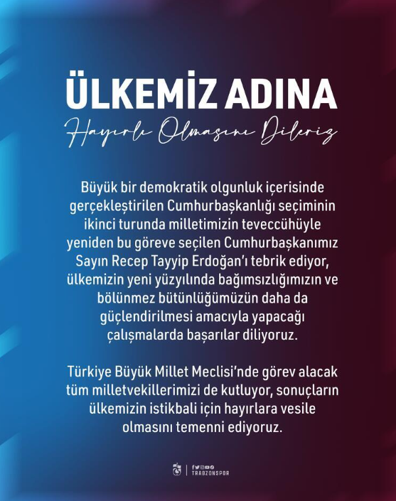 Kulüplerden Erdoğan'a tebrik mesajı - Resim : 3