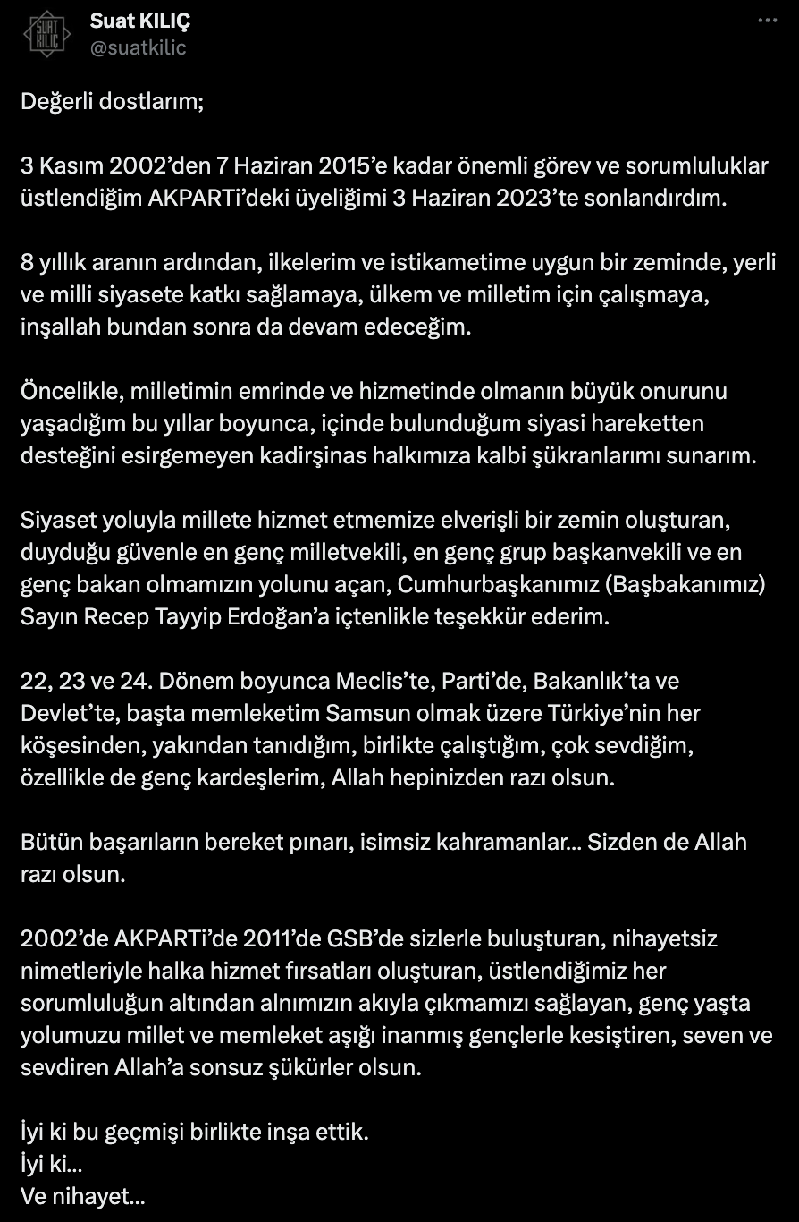 Suat Kılıç AKP'den istifa etti: Yeniden Refah Partisi'ne geçti - Resim : 1